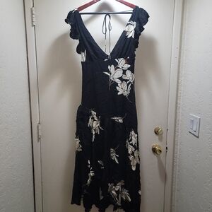 Free People Black and White Floral Maxi Dress